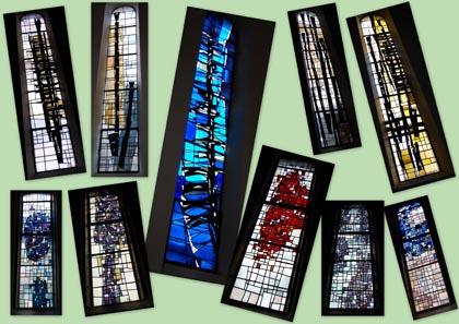 Montage vitraux chapelle des Clarisses